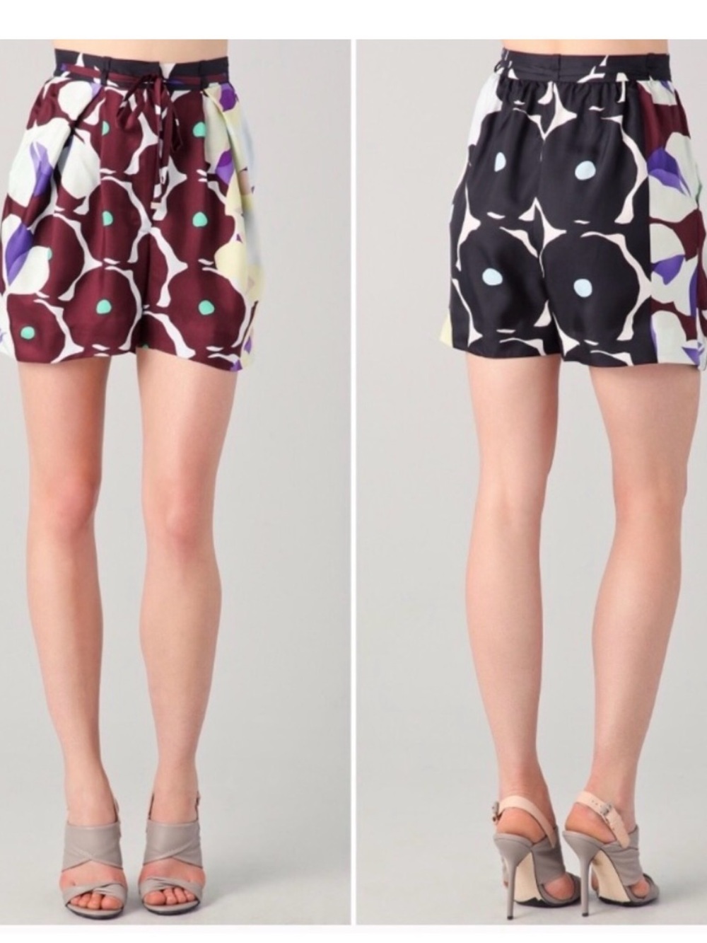 DVF Diane von Furstenberg Donovan Silk Pop Meadow Shorts